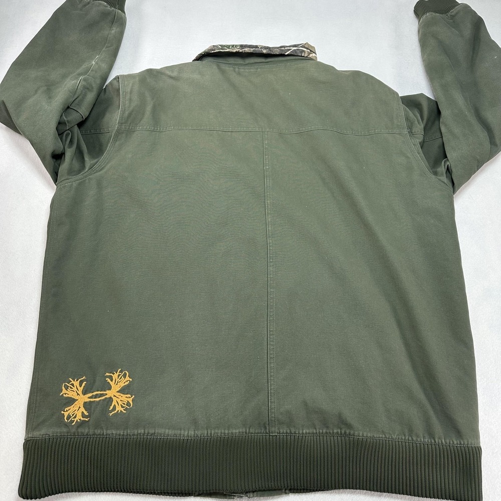 Under Armour Jacket Mens 2XL Green Quilted Lined Canvas Bomber Hunting Real Tree - Picture 11 of 15